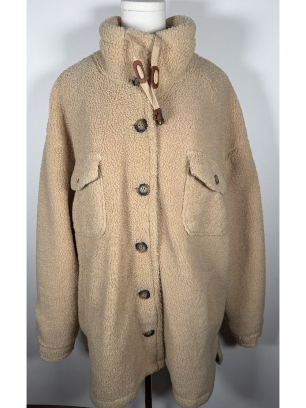 Koolaburra by Ugg beige teddy sherpa car jacket cabincore outdoor cozy XL